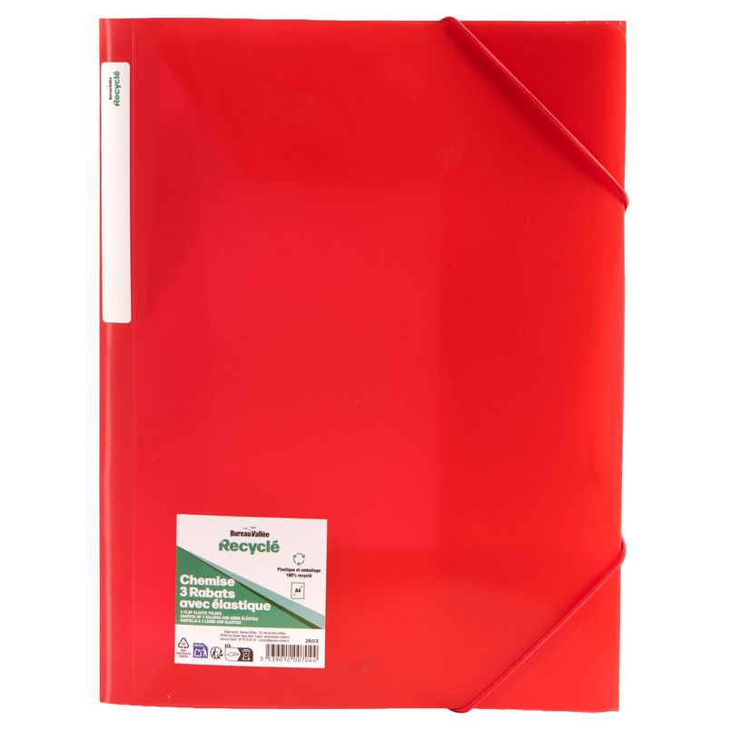3539012007044-Bureau Vallée Recyclé - Chemise 3 rabats - A4 - disponible dans différentes couleurs--5