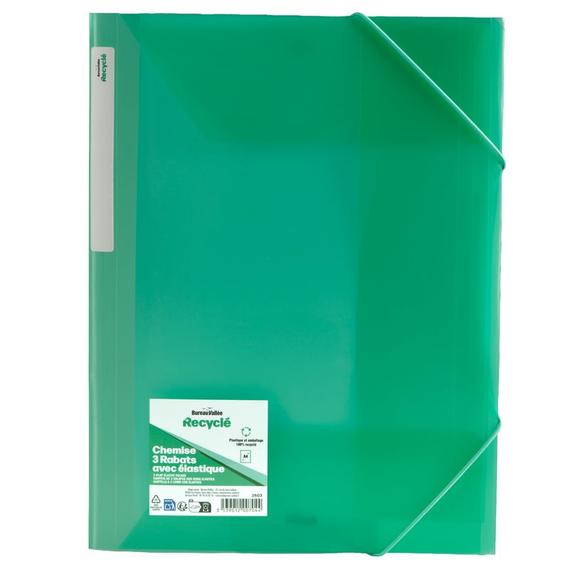 3539012007044-Bureau Vallée Recyclé - Chemise 3 rabats - A4 - disponible dans différentes couleurs--7