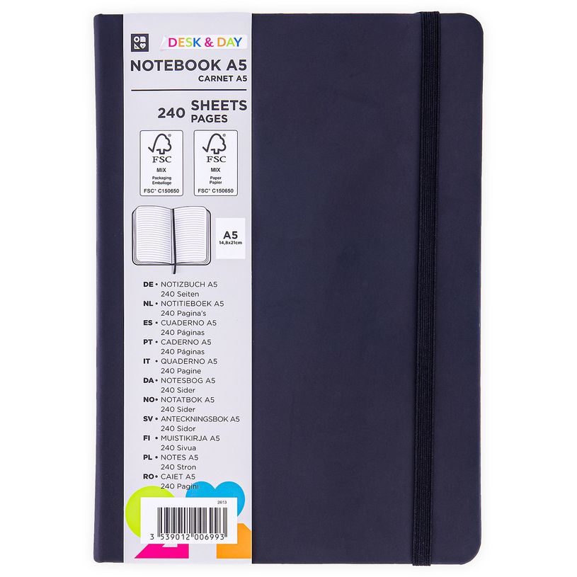 3539012006993-Carnet de notes A5 - Ligné - 240 pages - disponible dans différentes couleurs--0