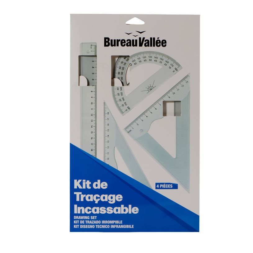 3539012007112-Bureau Vallée – Kit de Traçage 4 Pièces - Incassable--0