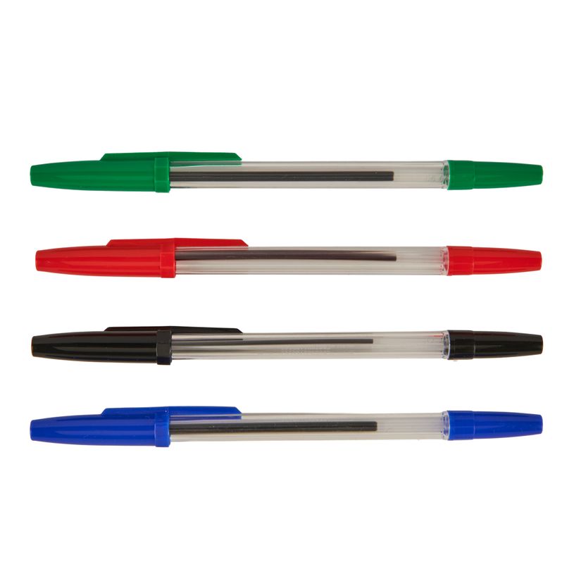 3539012006924-Les Prix Mini – 4 Stylos Bille Assortis Bleu - Vert - Rouge - Noir--3