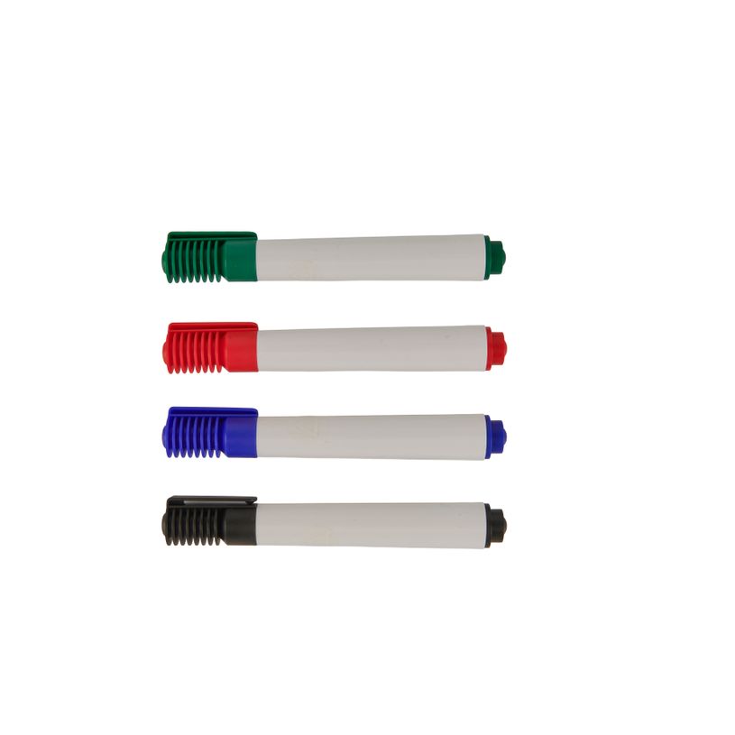 3539012006504-Les Prix Mini – 4 marqueurs effaçables - pointe large - couleurs assorties--3