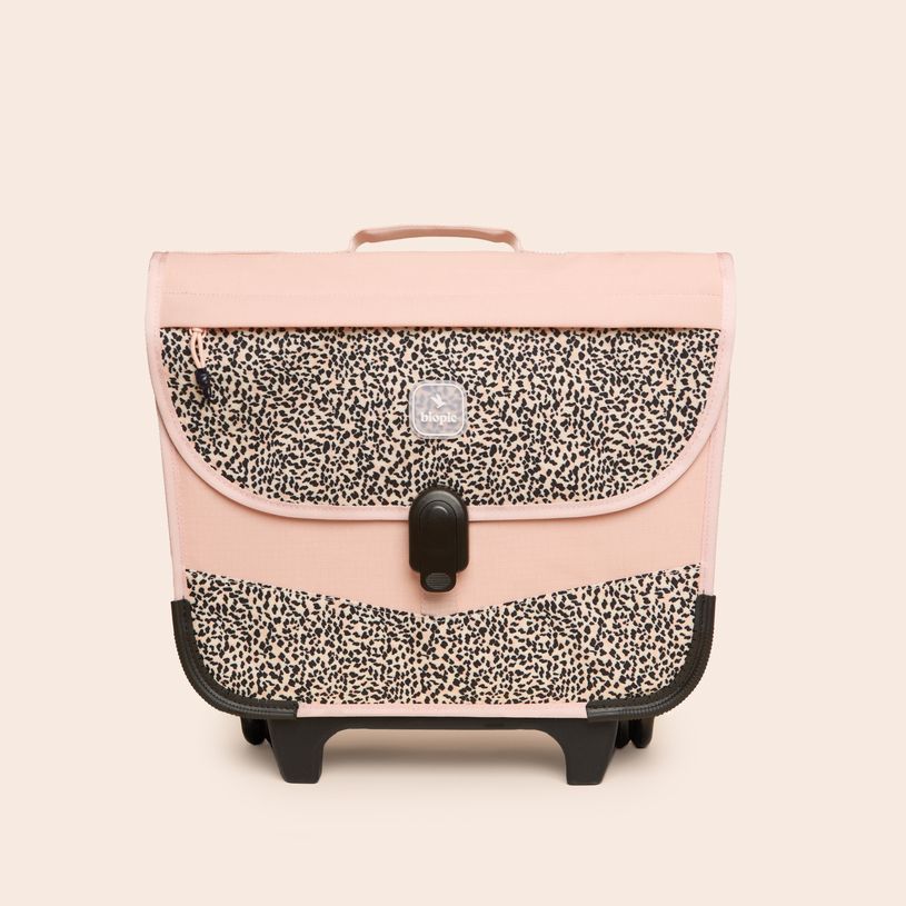 3701749500925-Cartable à roulettes scolaire Léo - 38 cm - 2 compratiments - wild - Biopic--0