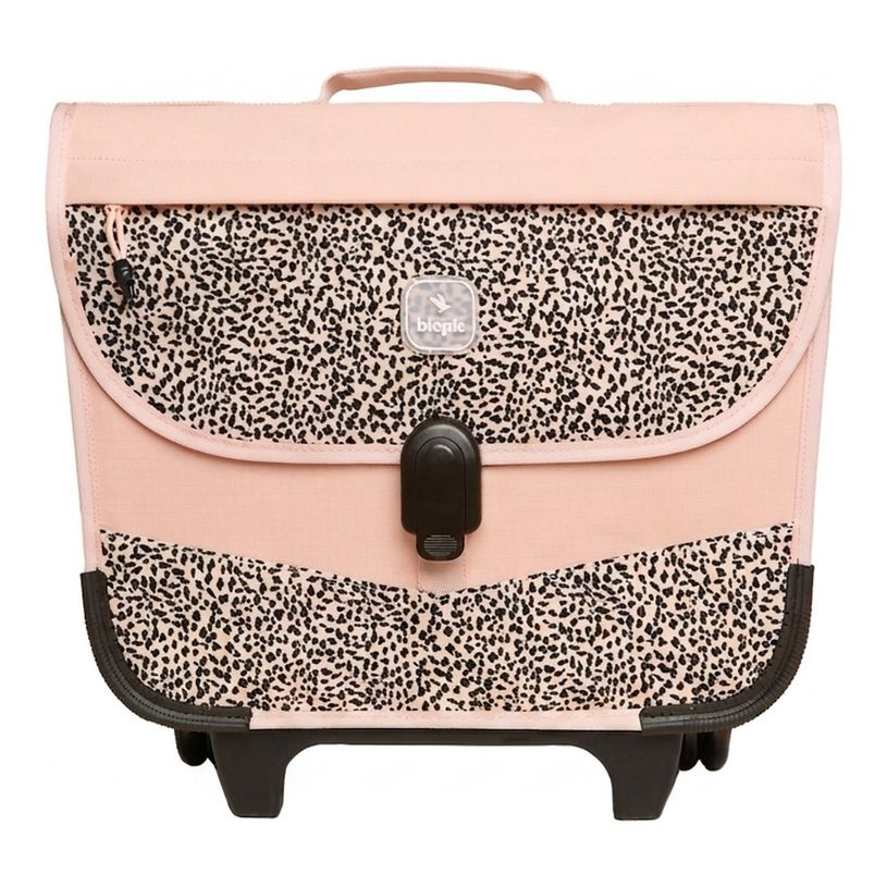3701749500925-Cartable à roulettes scolaire Léo - 38 cm - 2 compratiments - wild - Biopic--0