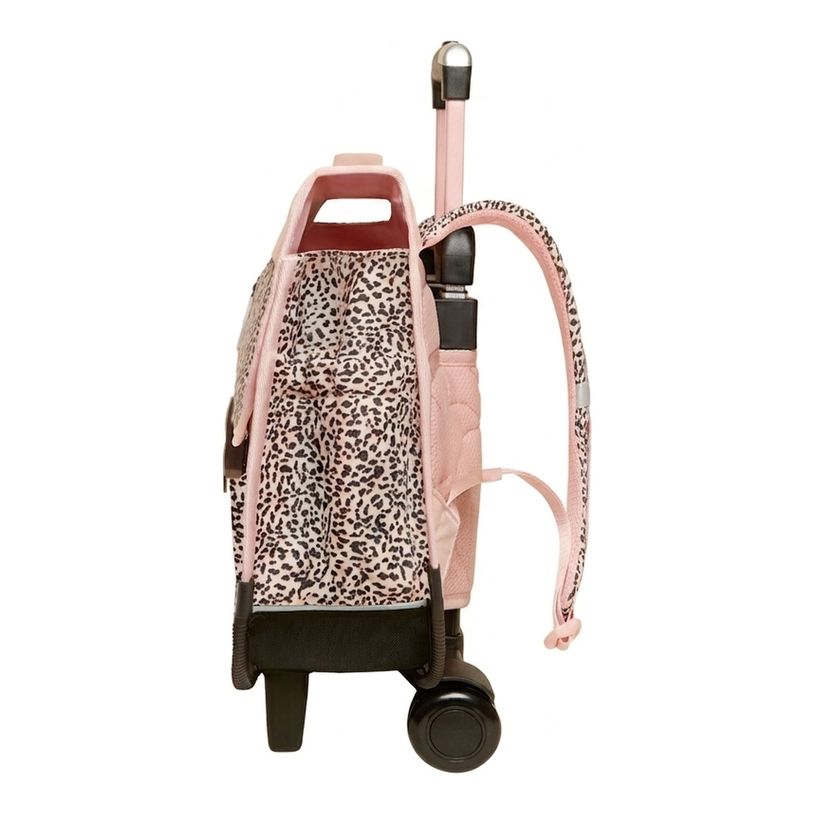 3701749500925-Cartable à roulettes scolaire Léo - 38 cm - 2 compratiments - wild - Biopic--1