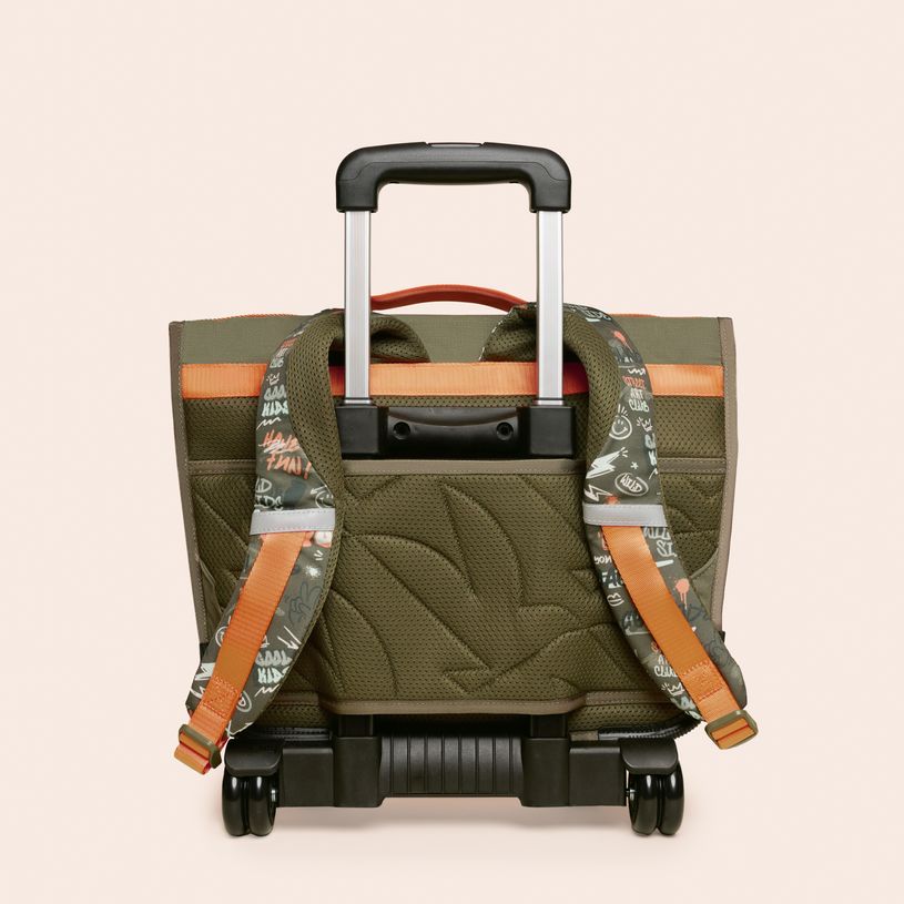 3701749500918-Cartable à roulettes scolaire Léo - 38 cm - 2 compratiments - graffiti - Biopic--2