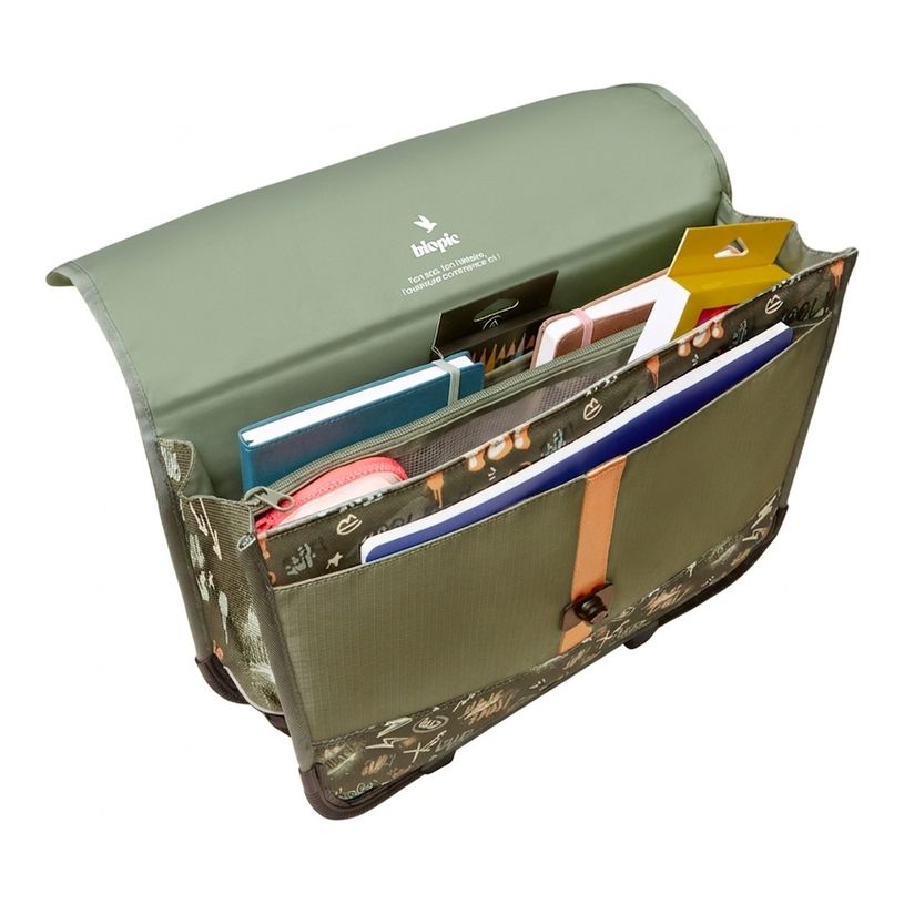 3701749500918-Cartable à roulettes scolaire Léo - 38 cm - 2 compratiments - graffiti - Biopic--3