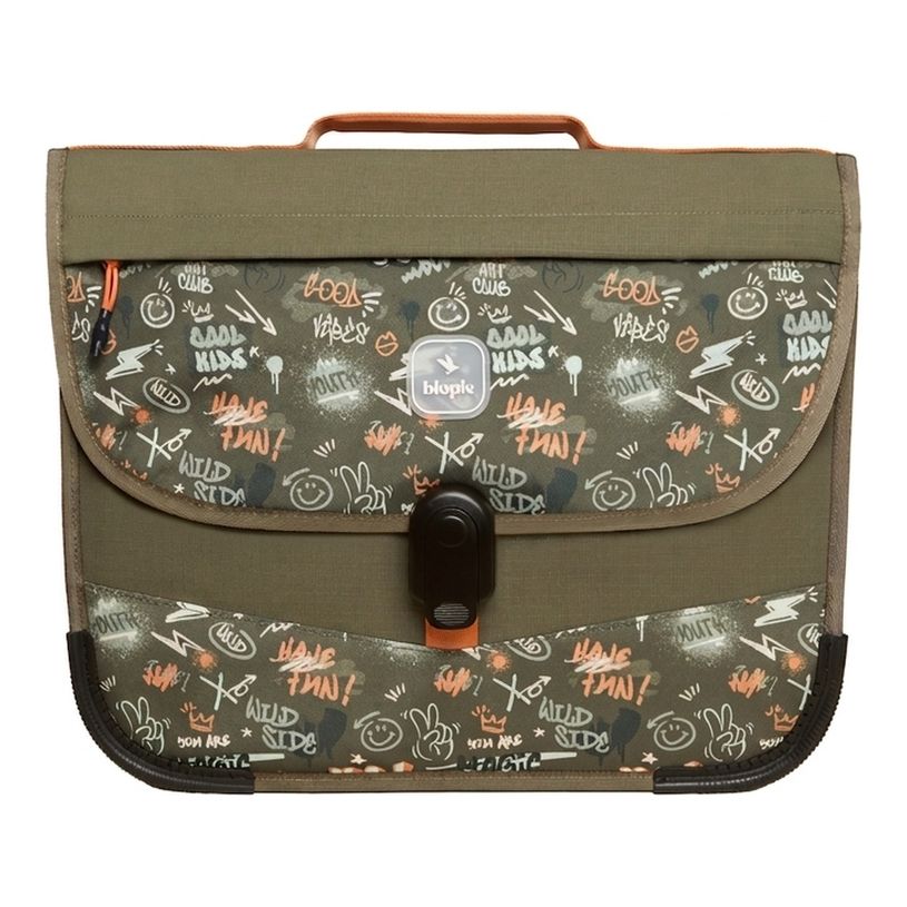 3701749500932-Cartable scolaire Léo - 38 cm - 2 compartiments - graffiti - Biopic--0
