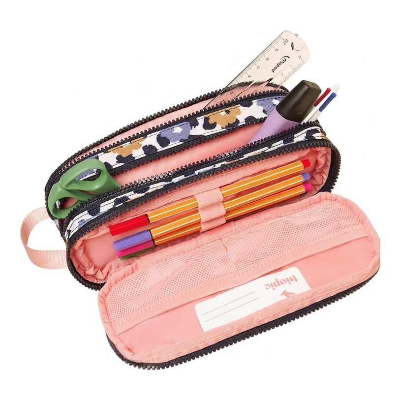 3701749500642-Biopic - Trousse tri zip scolaire - Anais - poppy--2