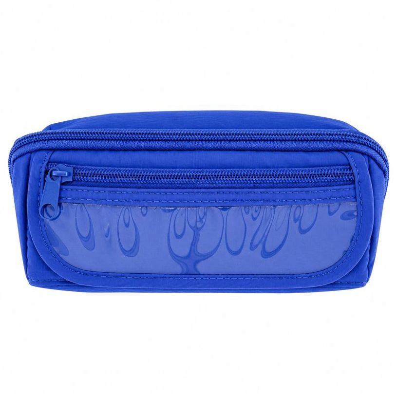 3539012007136-Trousse rectangulaire en nylon - 20 x 8 x 8 cm - 2 compartiments - coloris assortis--0