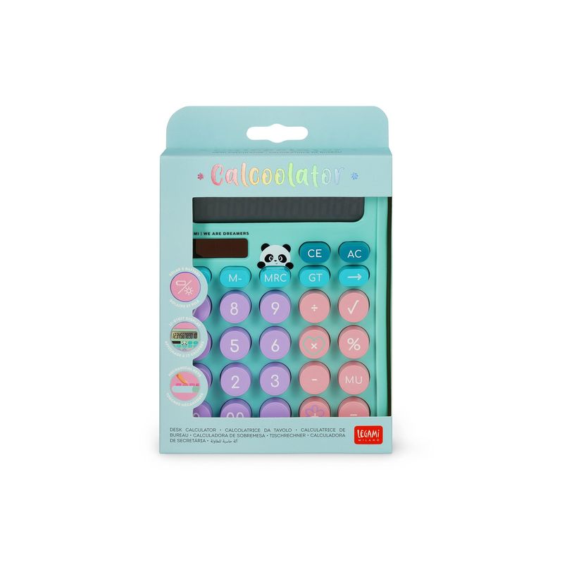 8052694036492-LEGAMI - Calculatrice de bureau - 12 chiffres - panneau solaire, pile - panda-P_405263030_5-4