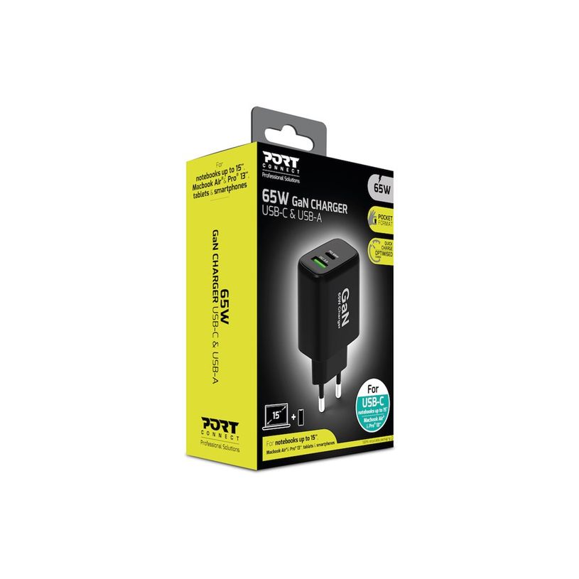 3567042031012-PORT Connect - Adaptateur secteur - GaN - 65 Watt - 2 connecteurs de sortie (USB type A, 2-P_405263236_1-5