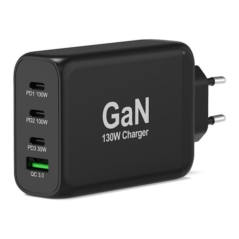 3567042031111-PORT Connect - Adaptateur secteur - GaN - 130 Watt - 4 connecteurs de sortie (USB type A, 3 x USB-C) - -P_405263237_3-2