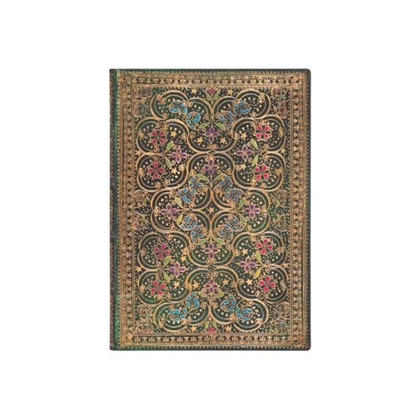 9781439772607-Paperblanks The Queen's Binding - Journal - reliure piquée - midi - 130 x 180 mm - 176 pages - ligné - Pinnacle - vert - carton po-P_405263445_1-0