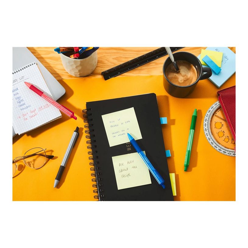 4006381624749-STABILO - pointball - 4 Stylos à bille Colorful - 0,5 mm - moyen - bleu, vert, noir, roug-P_405263591_3-5