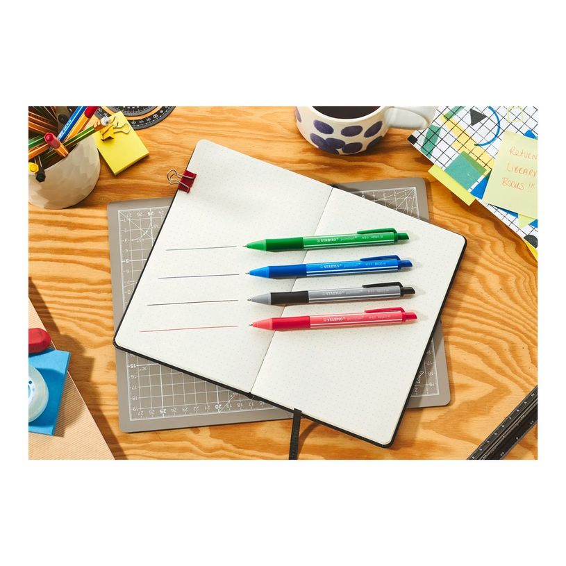 4006381624749-STABILO - pointball - 4 Stylos à bille Colorful - 0,5 mm - moyen - bleu, vert, noir, roug-P_405263591_4-7