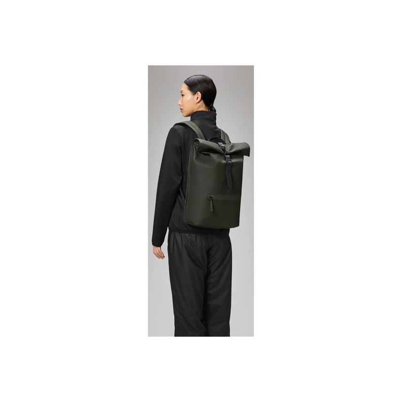 5711747561055-Rains – Sac à dos Roll-top – 13 L – Vert – 2 compartiments – Polyester-P_405263636_2-5