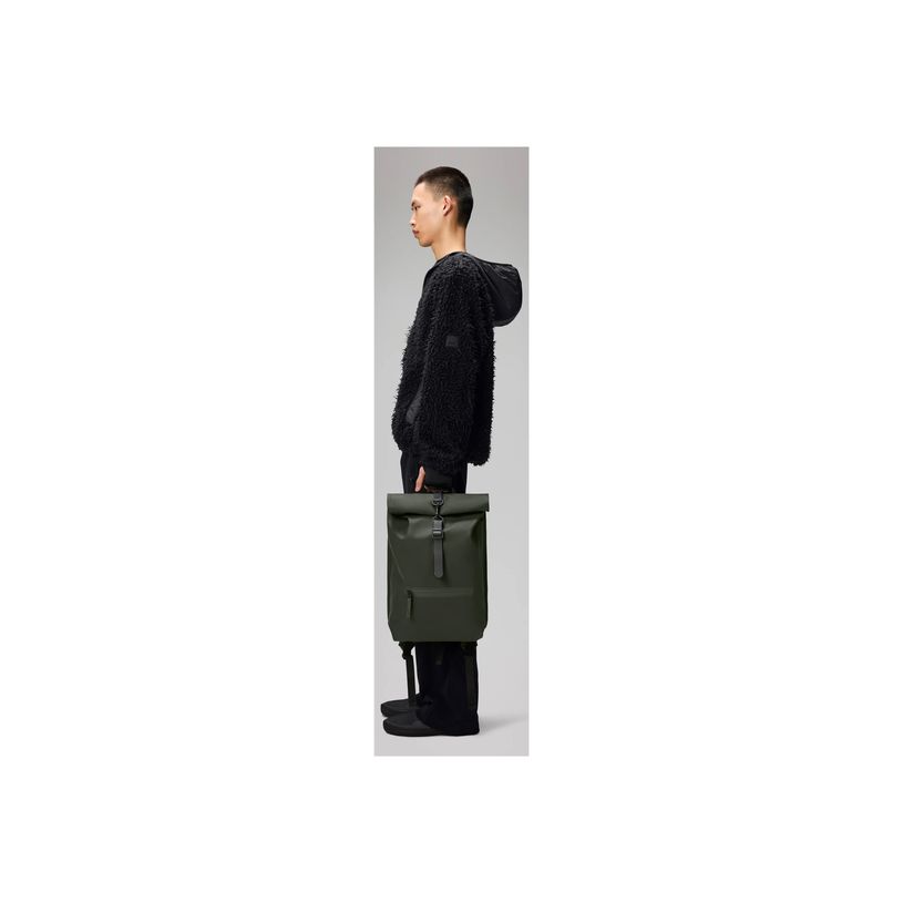 5711747561055-Rains – Sac à dos Roll-top – 13 L – Vert – 2 compartiments – Polyester-P_405263636_3-4
