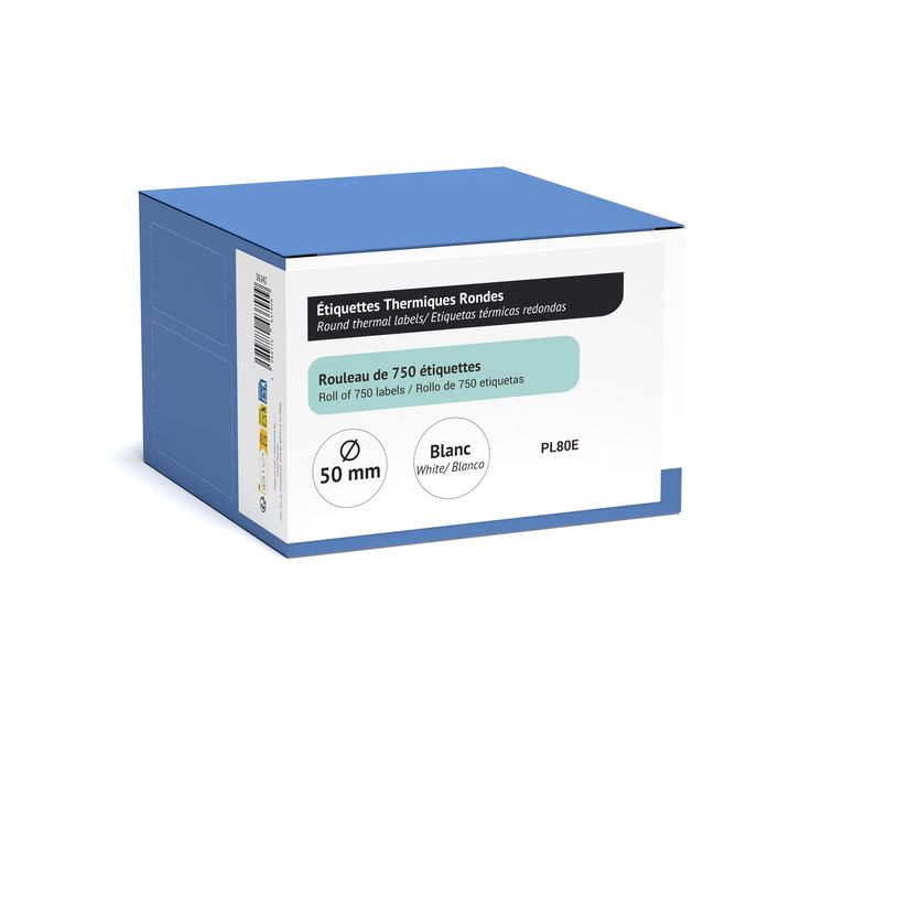 3584770437909-NEUTRAL - 1 rouleau de 750 étiquettes pour PL70E/PL80E - blanc - diamètre 51 mm -P_405263749_3-1