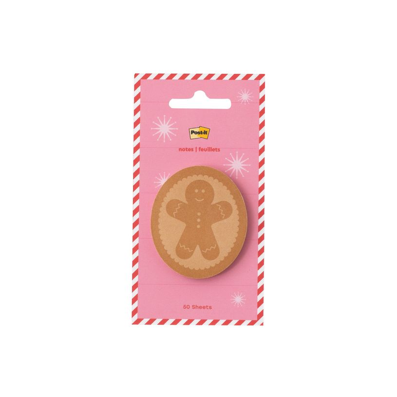 068060283993-Post-it Notes - Notes repositionnables - 50.8 x 60.9 mm - 50 feuilles - gingerbread man-P_405263841_1-0