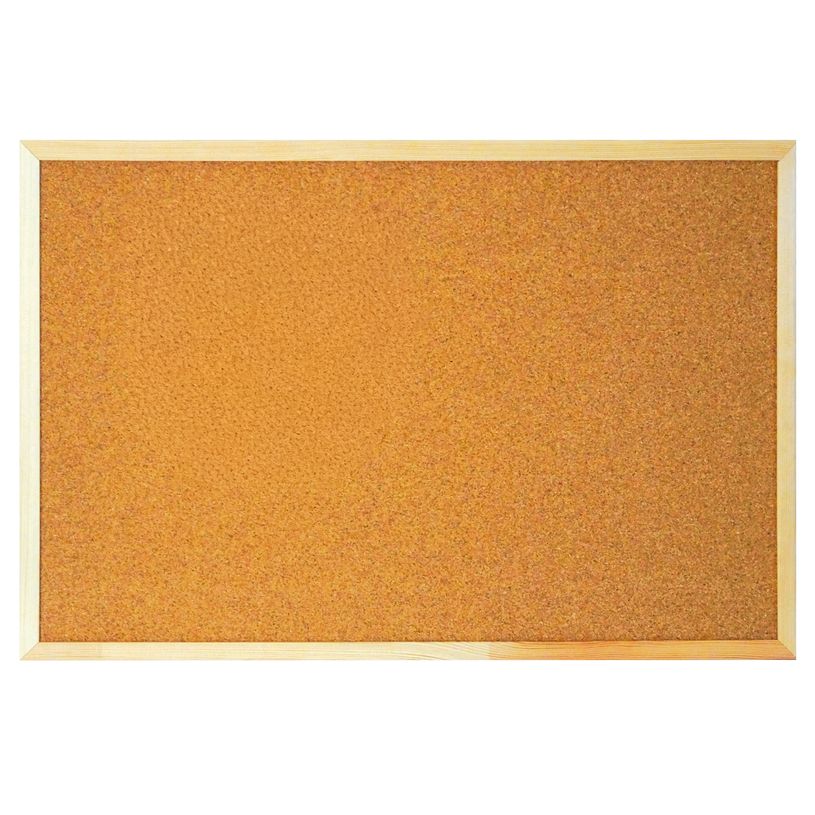 3035262705209-Ulmann- Tableau d'affichage en liège naturel 45 x 60 cm - cadre pin--0