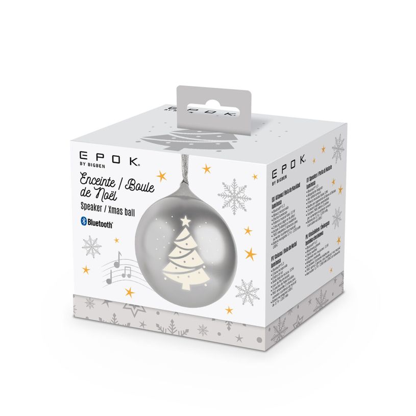 3499550390124-Bigben - Boule de noël lumineuse avec enceinte - gris--2