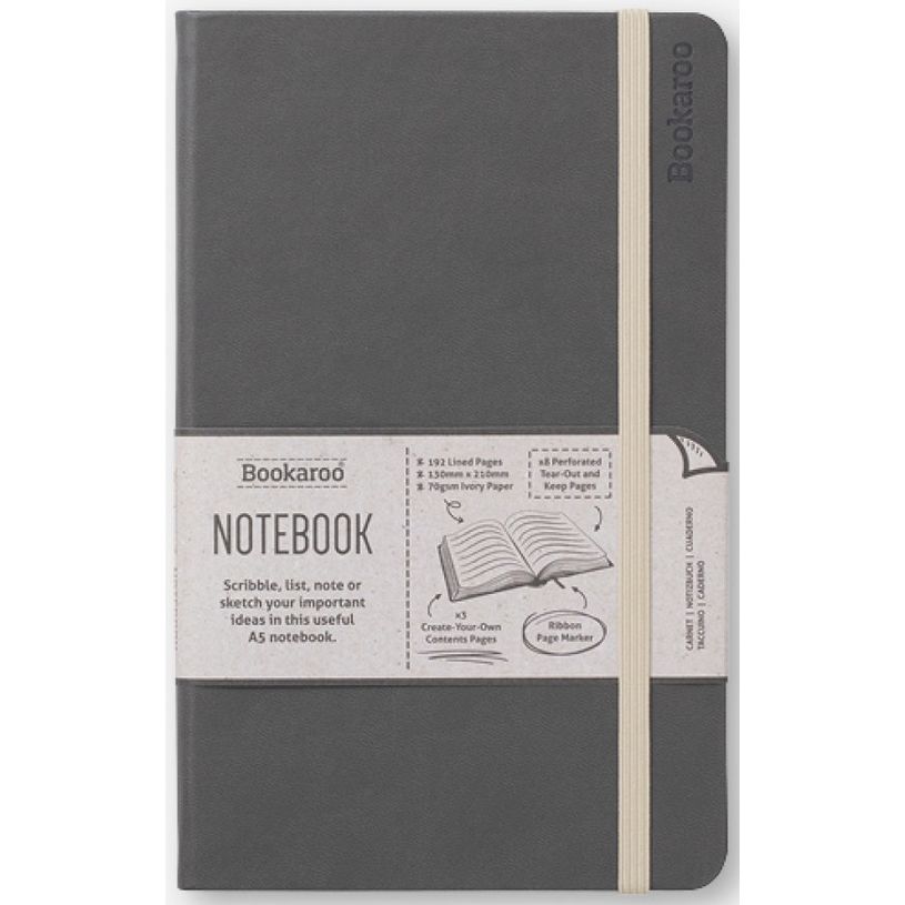 5035393432331-Bookaroo Notebook - journal - A5 - ligné - noir--0
