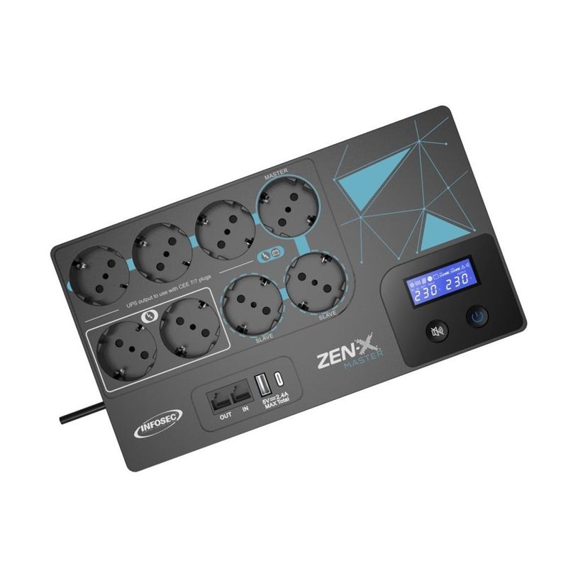 3700085661253-NFOSEC Zen-X Master 800 - Onduleur - 480 Watt - 800 VA - monophasé - USB - 8 connecteurs -P_405264059_2-1