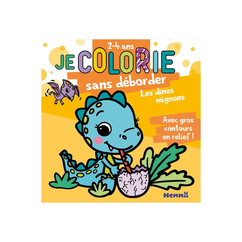 9782508056277-Je colorie sans déborder - Les dinos mignons - Avec gros contours en relief ! - livre à -P_405264334_1-0
