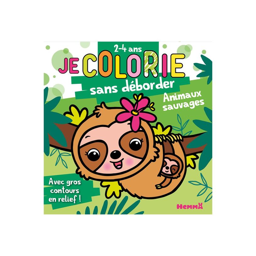 9782508060830-Je colorie sans deborder (2-4 ans) - animaux sauvages (paresseux) t78 - avec gros contours-P_405264922_1-0