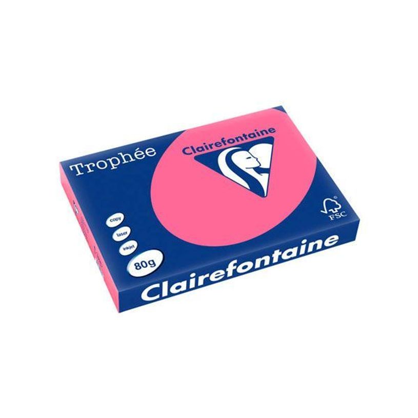 3329680004953-Clairefontaine Trophée - Papier couleur - A3 (297 x 420 mm) - 80 g/m² - Ramette de 500 feuilles - ros--0