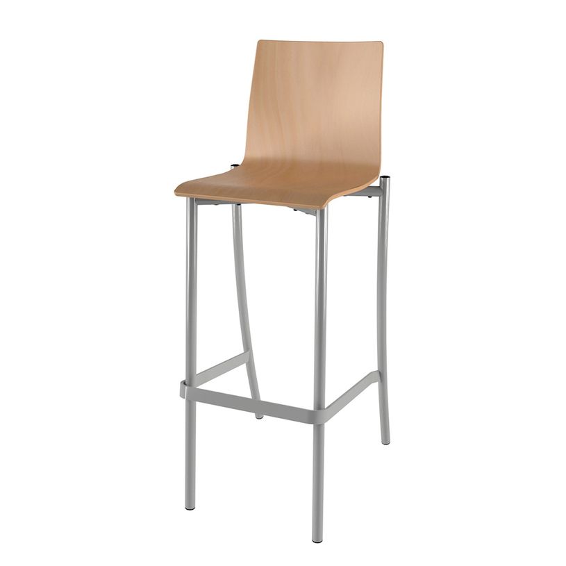 -Tabouret BEST - coque bois C12 Alvana - piètement époxy - H80 cm--0