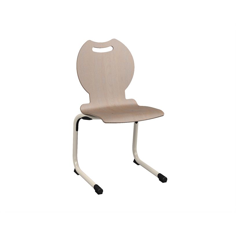 -Chaise GALLA - coque C22 Bandana - bois teinté - piètement aluminium époxy - T6--0