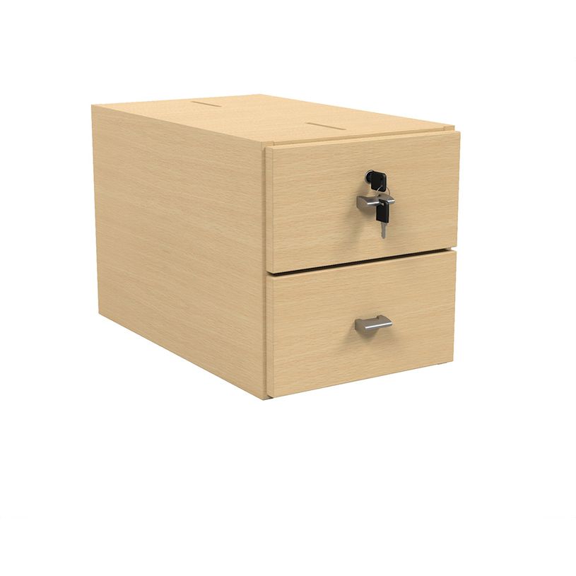 -Caisson 2 tiroirs NOVA - mélaminé - L32xP55xH35 cm - Hêtre miel--0