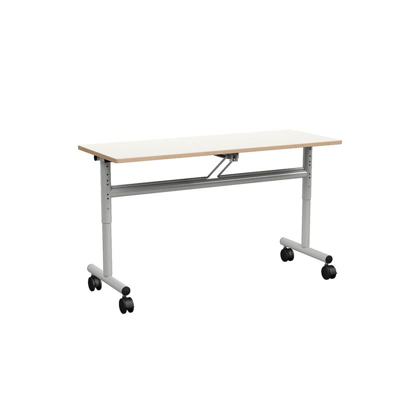 -Table rabattable ÉCLIPSE - plateau ép.24 mm stratifié - chant bois - piètement époxy - 120x80 cm - T3 à T6--0