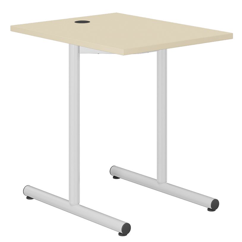 -Table HUBBE - plateau ép.19 mm mélaminé - chant ABS - piètement époxy - 80x80 cm - T6--0