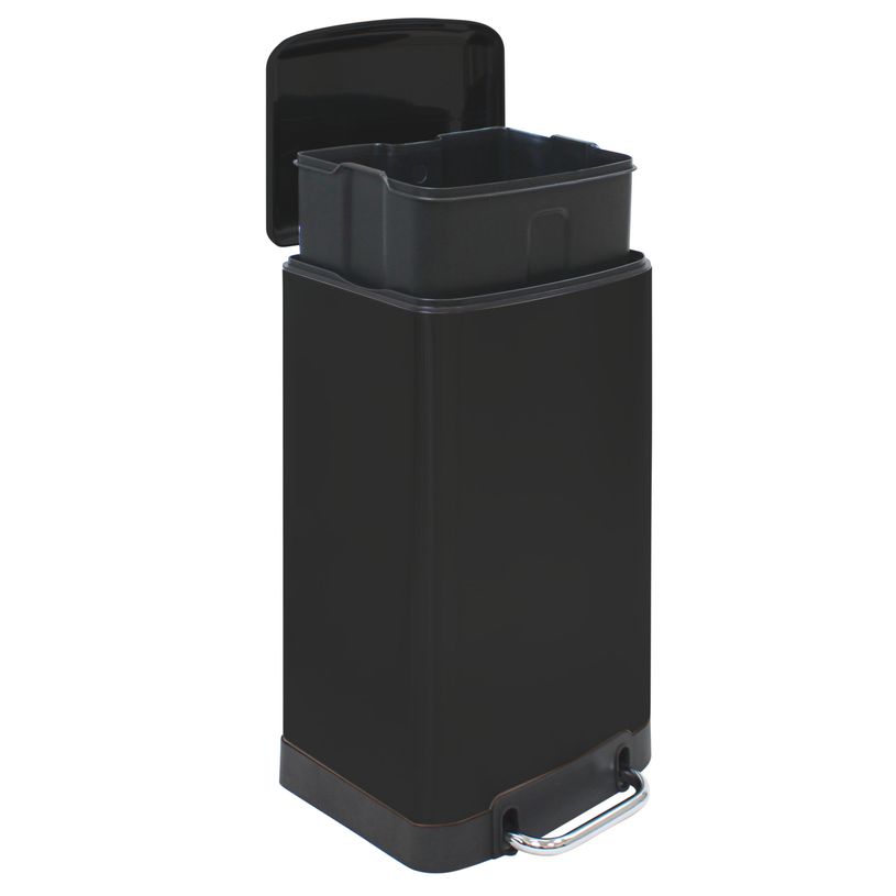 3304993541562-Frandis - Poubelle Urban - rectangulaire  - 30L - noir--0