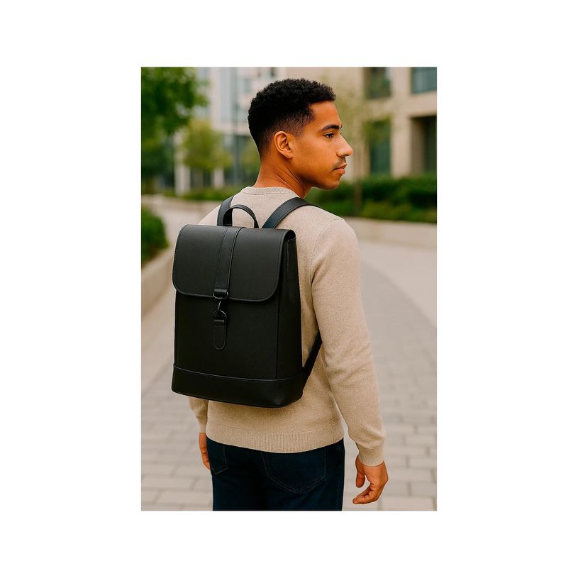 3130630176671-Sac à dos ordinateur Klip-it cuir noir EXACOMPTA--4