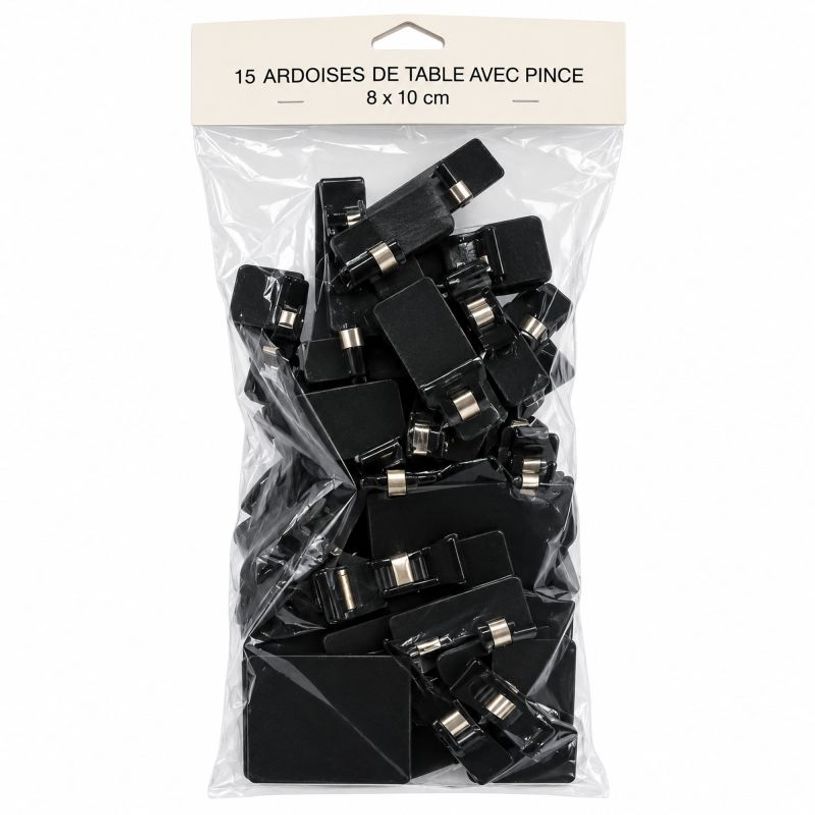 3539012007488-Ardoises Inscriptibles avec Pince - Lot de 15 - 8 x 10 cm--0