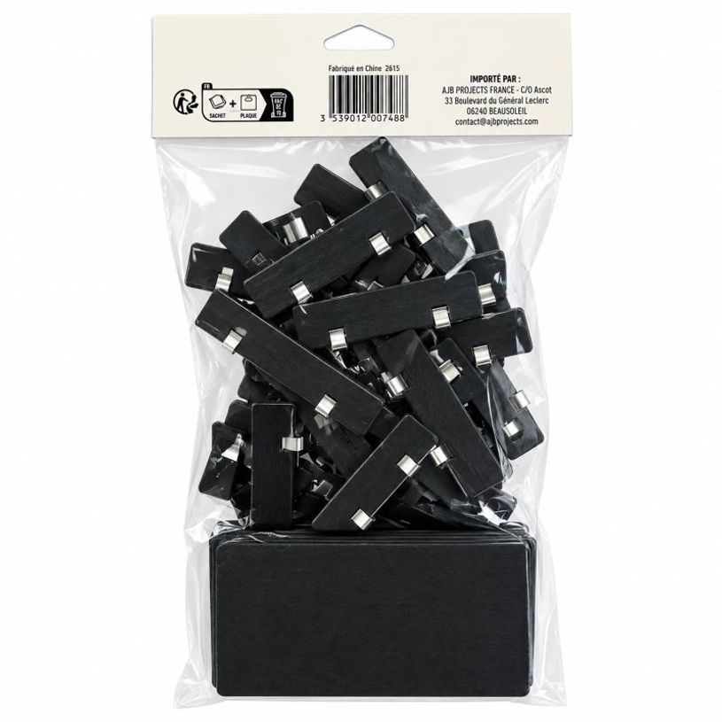 3539012007488-Ardoises Inscriptibles avec Pince - Lot de 15 - 8 x 10 cm--1