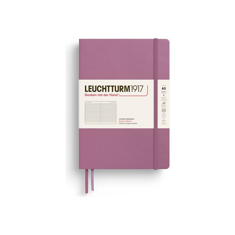 4004117661259-Leuchtturm1917 - Carnet de notes - moyen A5 - ligné - rose-P_405265294_1-0