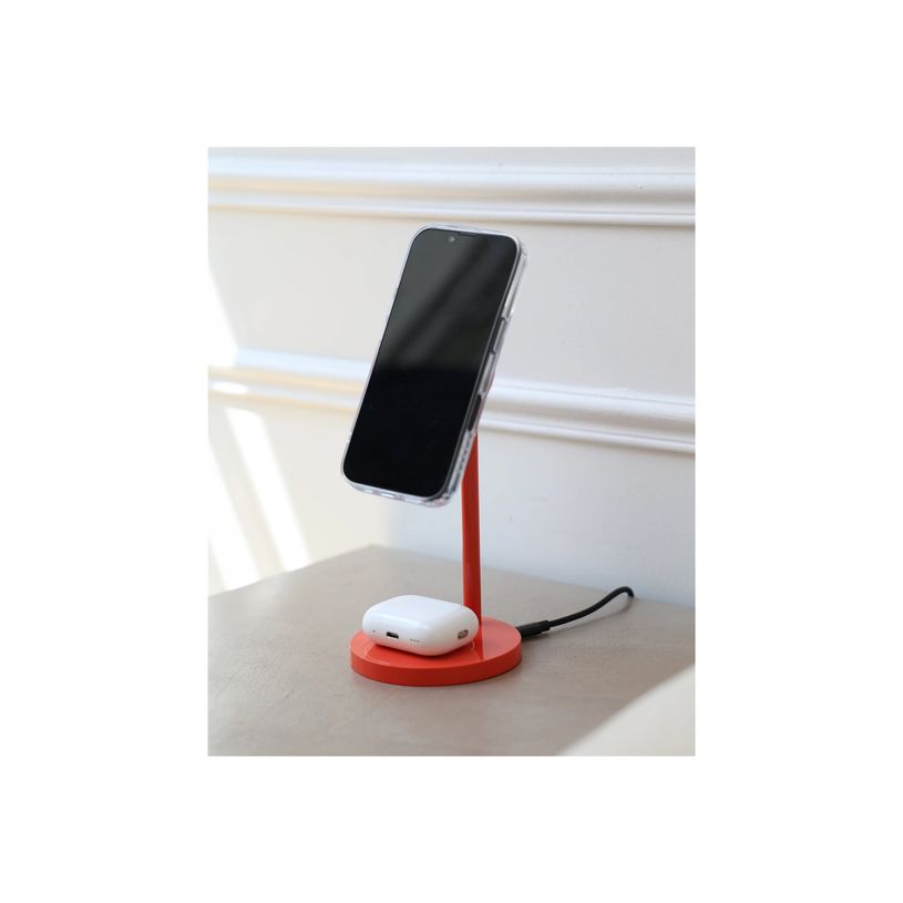 3701506207104-Casyx - Support de chargement sans fil - 2 en 1 + adaptateur secteur - 20 W - Rouge radian-P_405265859_4-5