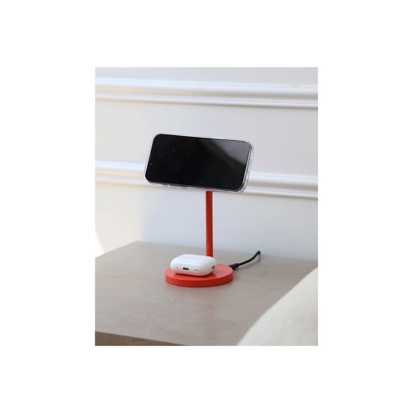 3701506207104-Casyx - Support de chargement sans fil - 2 en 1 + adaptateur secteur - 20 W - Rouge radian-P_405265859_5-4
