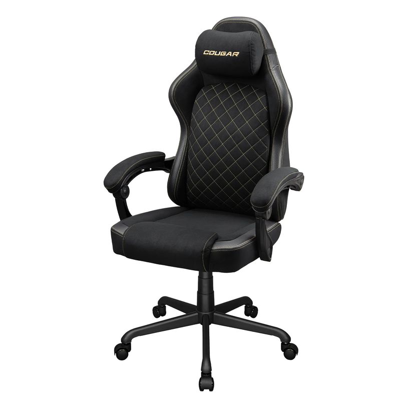 4711649770976-Fauteuil de bureau FUSION EX - accoudoirs -appui-tête intégré - Tissu noir--2