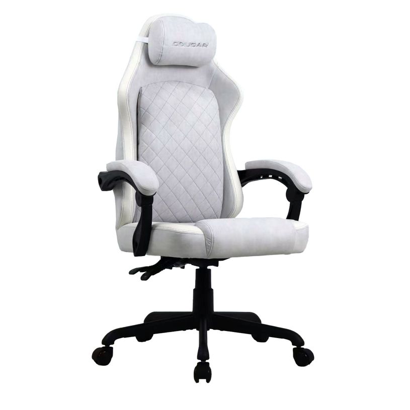 4711649770983-Fauteuil de bureau FUSION - accoudoirs -appui-tête intégré - Tissu blanc--1