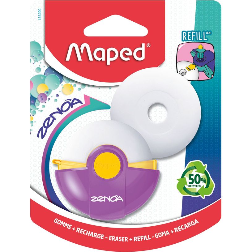 3154141332005-MAPED - Gomme ZENOA rechargeable + 1 recharge - étui rotatif - coloris assortis--2