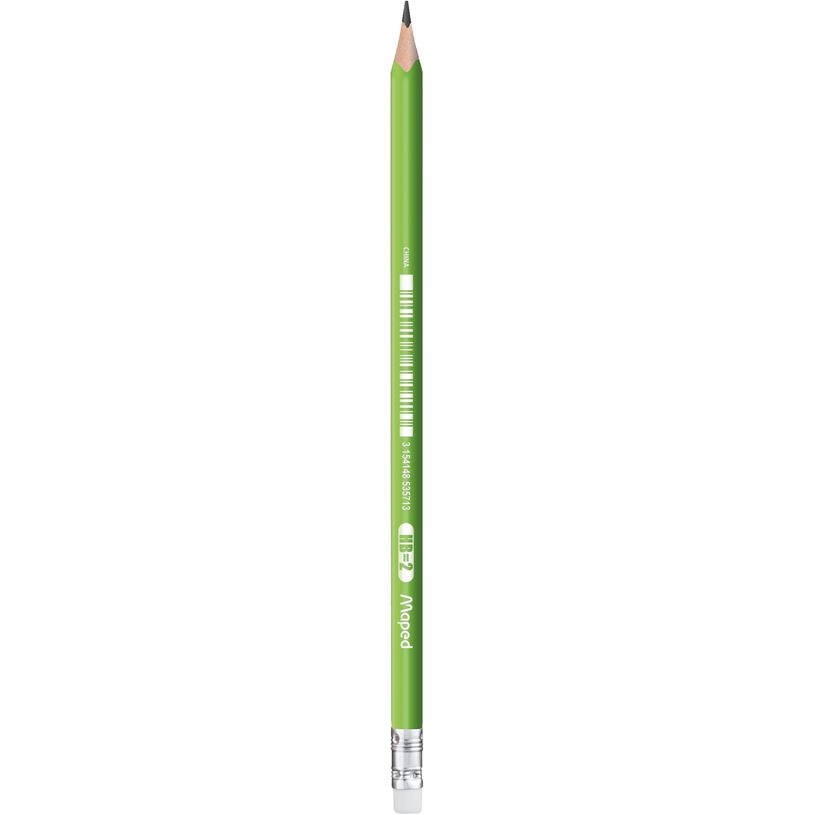 3154148535034-MAPED - Pot de 22 Crayons graphite + guide doigts BLACK'PEPS KIDY LEARN triangulaire HB - embout gomme -41% matière recyclée ---5