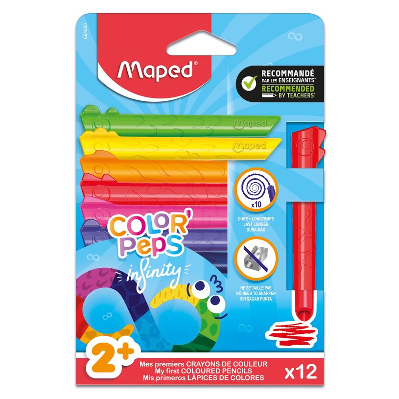 3154148646006-MAPED - 12 crayons de couleur COLOR'PEPS INFINITY KIDY--0