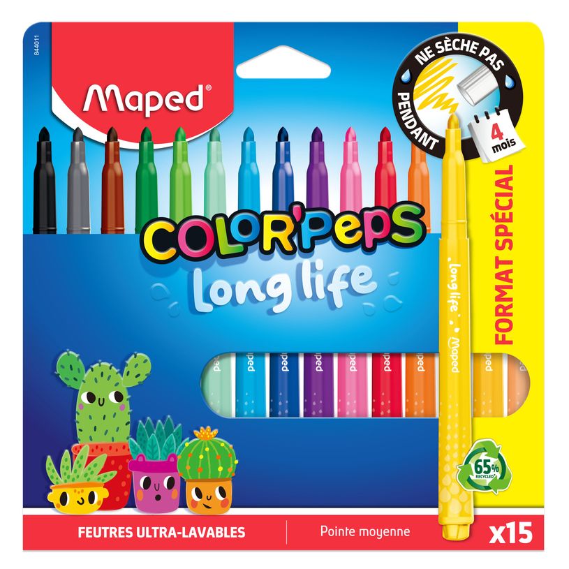 3154148440116-Maped - Lot de 15 Feutres Long Life 2.0 - Pointe Moyenne--0