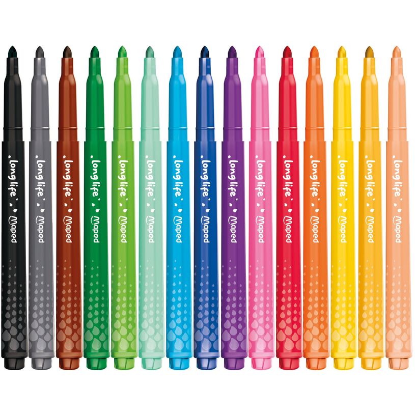 3154148440116-Maped - Lot de 15 Feutres Long Life 2.0 - Pointe Moyenne--2